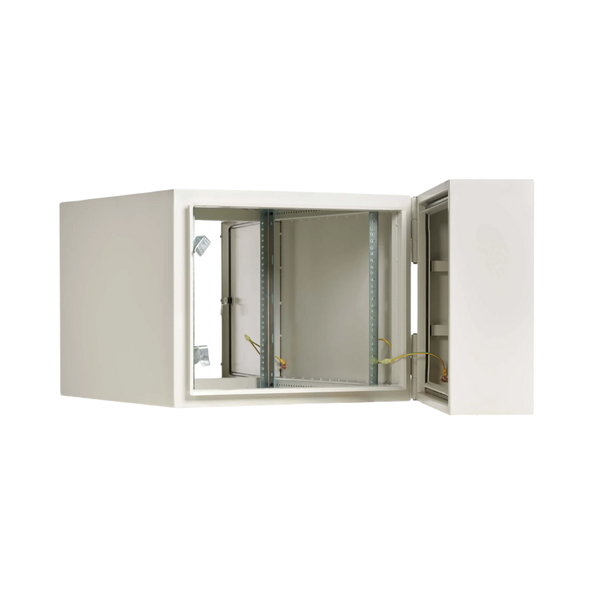 Tripp Lite SmartRack Industrial Enclosure with Lock, NEMA 4, Wall Mount, Metal Construction, Hinged Back, 32 in. Depth, 9U, Gray — Being Shipped