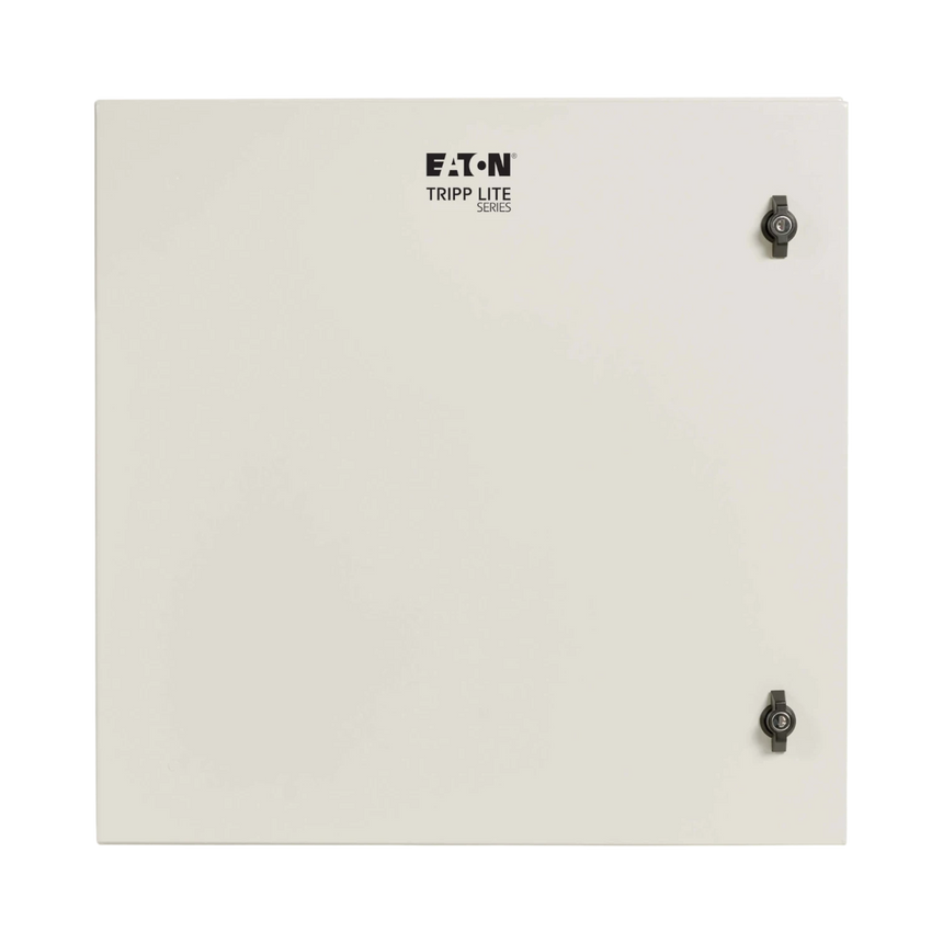 Tripp Lite SmartRack Industrial Enclosure with Lock, NEMA 4, Wall Mount, Metal Construction, Hinged Back, 28 in. Depth, 12U, Gray — Being Shipped