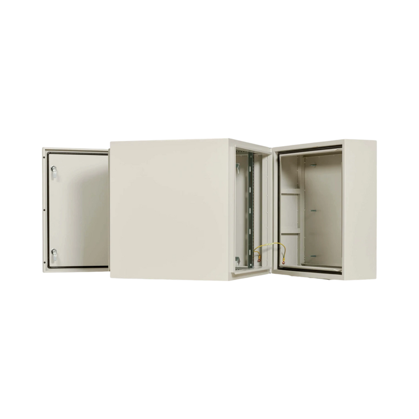 Tripp Lite SmartRack Industrial Enclosure with Lock, NEMA 4, Wall Mount, Metal Construction, Hinged Back, 28 in. Depth, 12U, Gray — Being Shipped