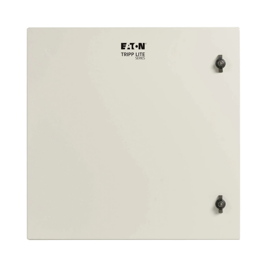 Tripp Lite SmartRack Industrial Enclosure with Lock, NEMA 4, Wall Mount, Metal Construction, Hinged Back, 32 in. Depth, 12U, Gray — Being Shipped