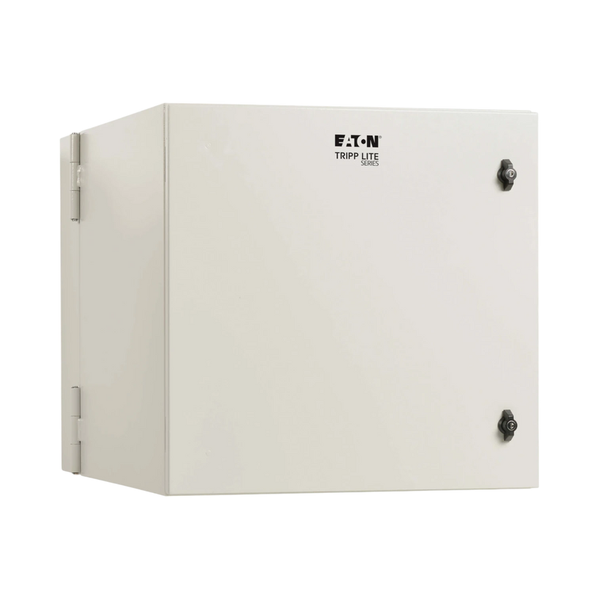 Tripp Lite SmartRack Industrial Enclosure with Lock, NEMA 4, Wall Mount, Metal Construction, Hinged Back, 32 in. Depth, 12U, Gray — Being Shipped