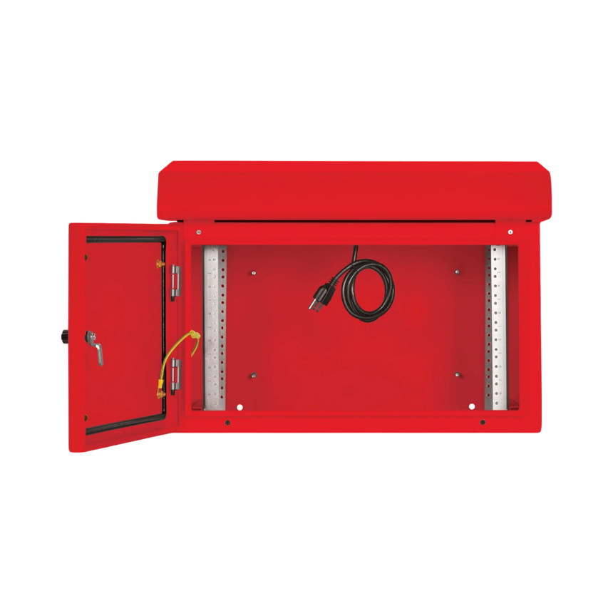 Tripp Lite SmartRack Industrial Enclosure, NEMA 3R, Wall Mount, Metal, Locking, Fan With Thermal Switch, 16.5 in. Depth, 6U, Red — Being Shipped