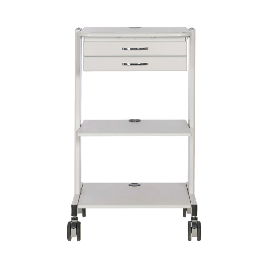 Tripp Lite Mobile Workstation with 2x Adjustable Shelves, 2x Metal Drawers, Locking Casters, TAA — Being Shipped
