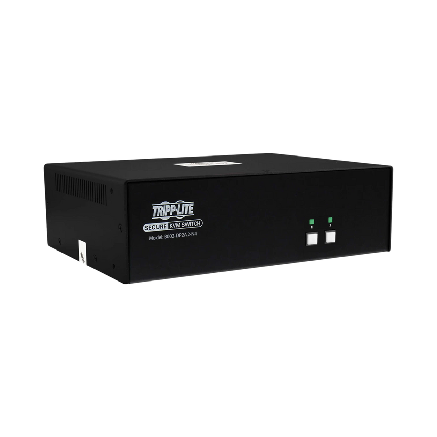 Tripp Lite Secure KVM Switch, 2-Port, Dual Head, DisplayPort to DisplayPort, 4K, NIAP PP4.0, Audio, TAA — Being Shipped