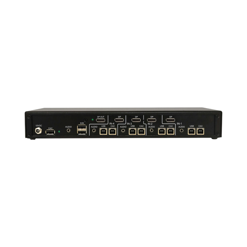 Tripp Lite Secure KVM Switch, 4-Port, Single Head, DisplayPort to DisplayPort, 4K, NIAP PP4.0, Audio, CAC, TAA — Being Shipped