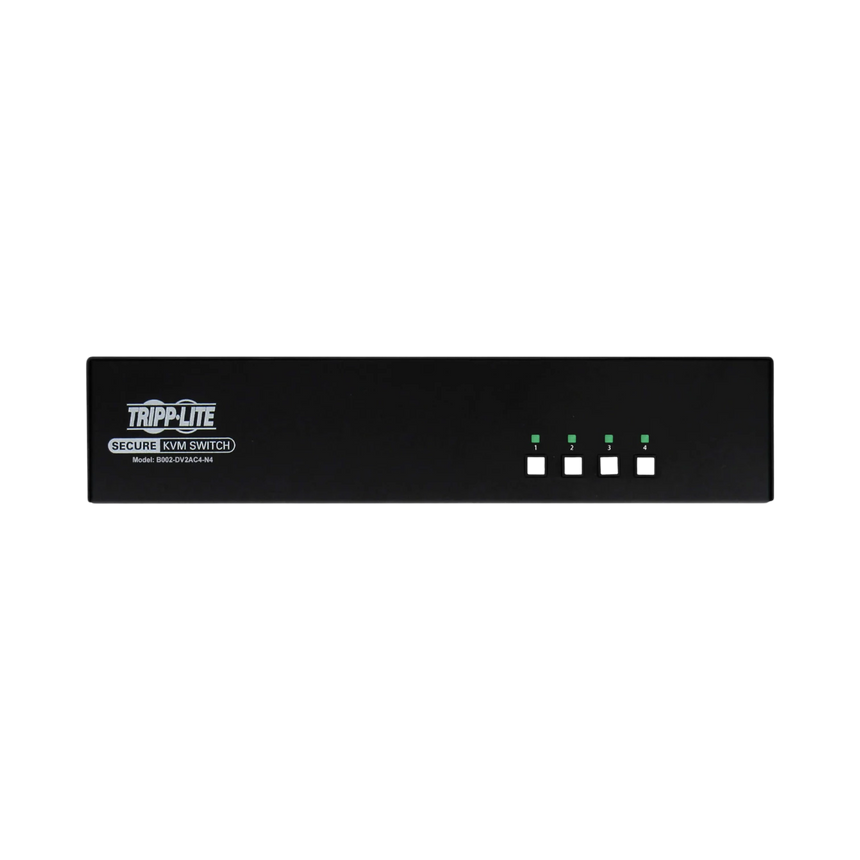 Tripp Lite Secure KVM Switch, 4-Port, Dual Head, DVI to DVI, NIAP PP4.0, Audio, CAC, TAA — Being Shipped
