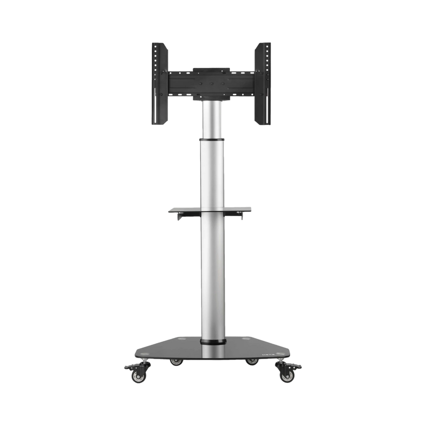 Tripp Lite Premier Rolling TV Cart for 37" to 70" Displays, Black Glass Base and Shelf, Locking Casters — Being Shipped