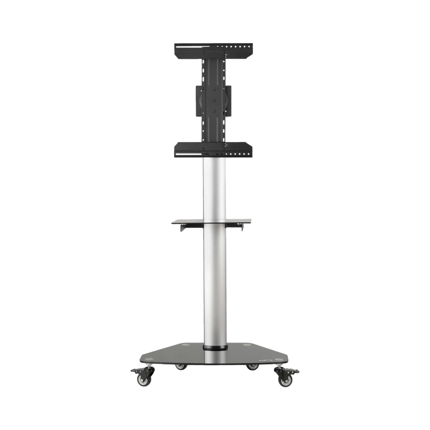 Tripp Lite Premier Rolling TV Cart for 37" to 70" Displays, Black Glass Base and Shelf, Locking Casters — Being Shipped