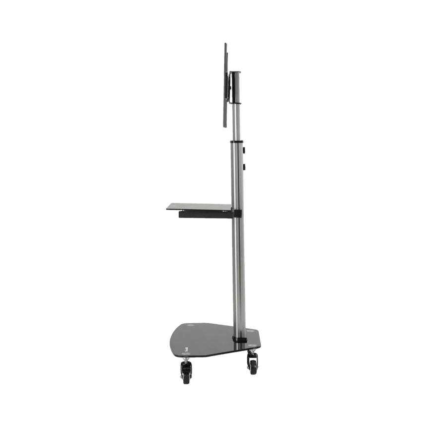 Tripp Lite Premier Rolling TV Cart for 37" to 70" Displays, Black Glass Base and Shelf, Locking Casters — Being Shipped