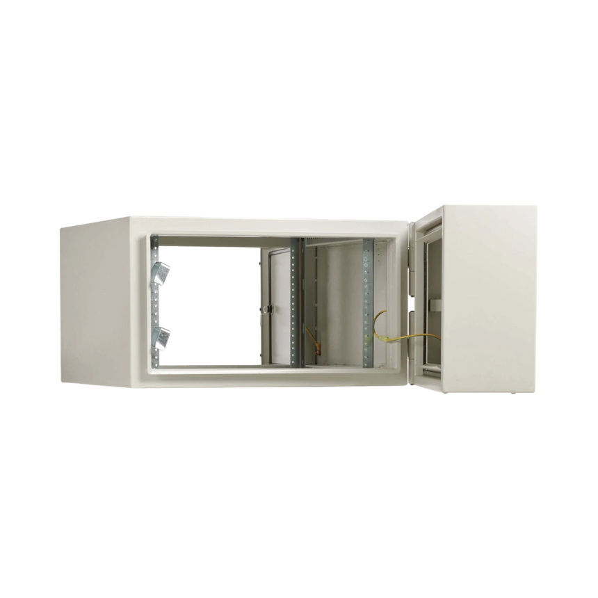 Tripp Lite SmartRack Industrial Enclosure with Lock, NEMA 4, Wall Mount, Metal Construction, Hinged Back, 28 in. Depth, 6U, Gray — Being Shipped