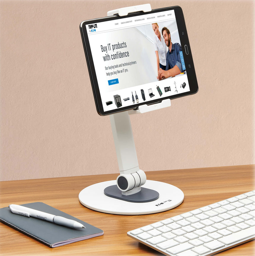 Tripp Lite Full-Motion Smartphone and Tablet Desktop Mount, White — Being Shipped