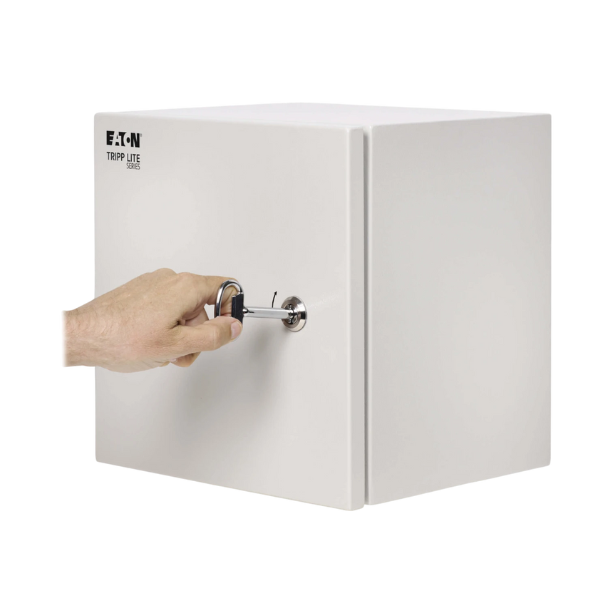 Tripp Lite SmartRack Outdoor Industrial Enclosure with Lock, NEMA 4, Surface Mount, Metal Construction, 12 x 12 x 6 in., Gray — Being Shipped