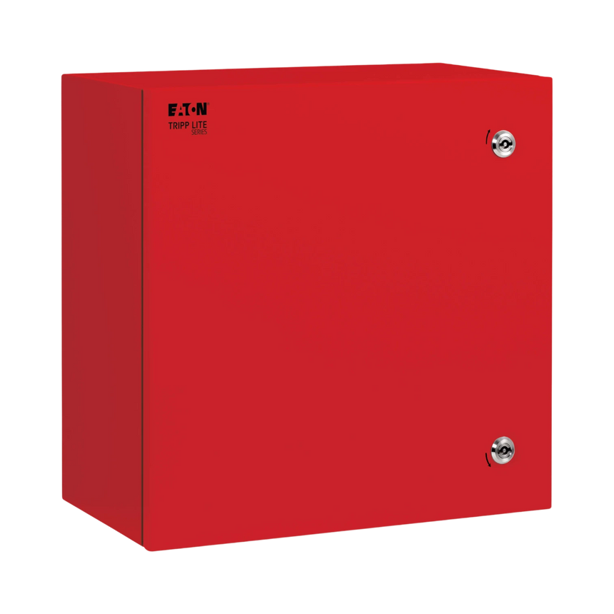 Tripp Lite SmartRack Outdoor Industrial Enclosure with Lock, NEMA 4, Surface Mount, Metal Construction, 18 x 18 x 10 in., Red — Being Shipped