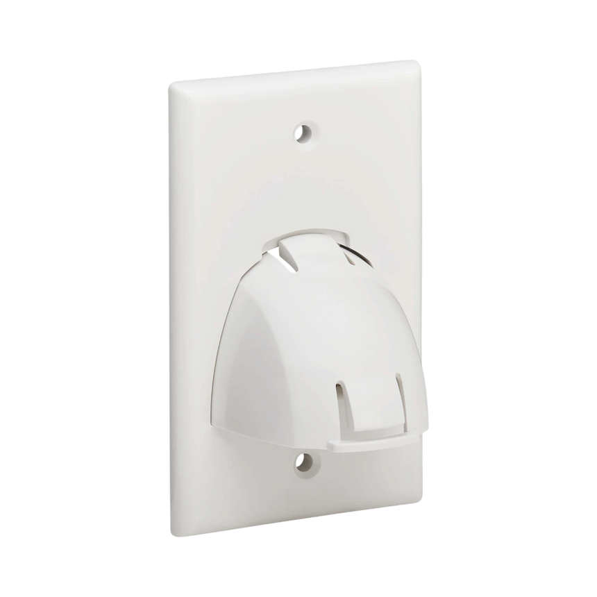 Tripp Lite Single-Gang Up-or Down-Angle Bulk Cable Wall Plate, White, TAA — Being Shipped