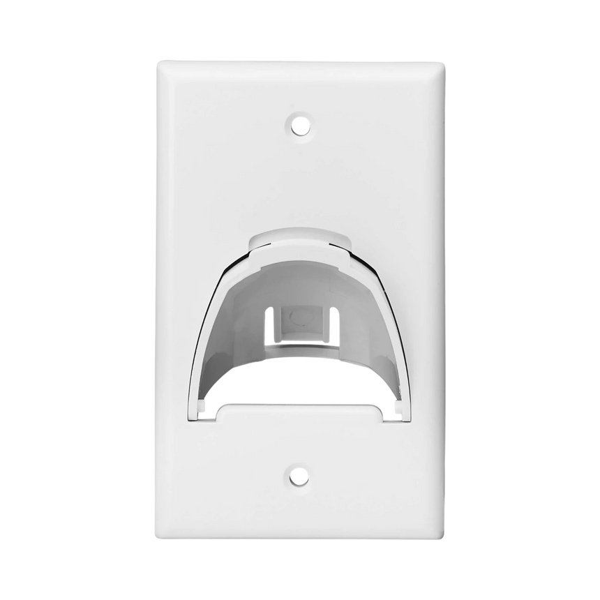 Tripp Lite Single-Gang Up-or Down-Angle Bulk Cable Wall Plate, White, TAA — Being Shipped