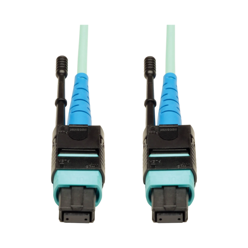 Tripp Lite 100G MTP/MPO Multimode OM3 Plenum-Rated Fiber Optic Cable (CXP), 24 Fiber, Aqua, 2m — Being Shipped