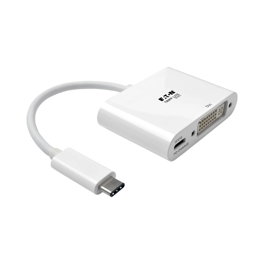 Tripp Lite USB-C to DVI Adapter with PD Charging (White) — Being Shipped