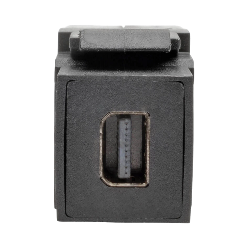 Tripp Lite Mini DisplayPort to DisplayPort All-in-One Keystone/Panel Mount Angled Adapter (F/F), Black — Being Shipped