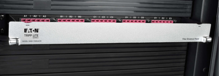Tripp Lite 40/100Gb Fiber Breakout Patch Panel, 40Gb to 4 x 10Gb, 100Gb to 4 x 25Gb, 15 MTP QSFP to 60 LC Duplex OM4 50/125 Multimode Ports, 1U — Being Shipped