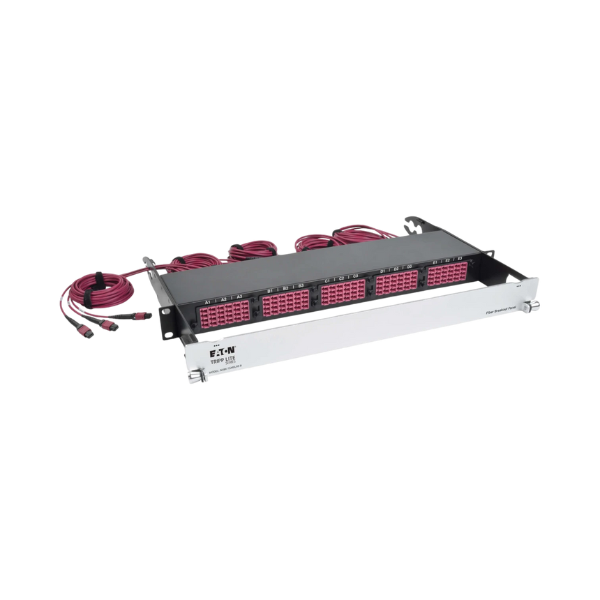 Tripp Lite 40/100Gb Fiber Breakout Patch Panel, 40Gb to 4 x 10Gb, 100Gb to 4 x 25Gb, 15 MTP QSFP to 60 LC Duplex OM4 50/125 Multimode Ports, 1U — Being Shipped