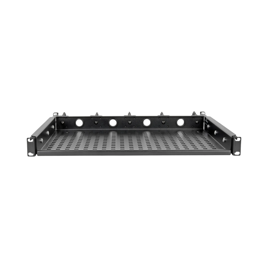 Tripp Lite SmartRack Cantilevered Steel Rack Shelf, 1U, Vented, Integrated Cable Rings, 14.2 in. Deep, Holds up to 50 lbs (22.2 kgs) — Being Shipped