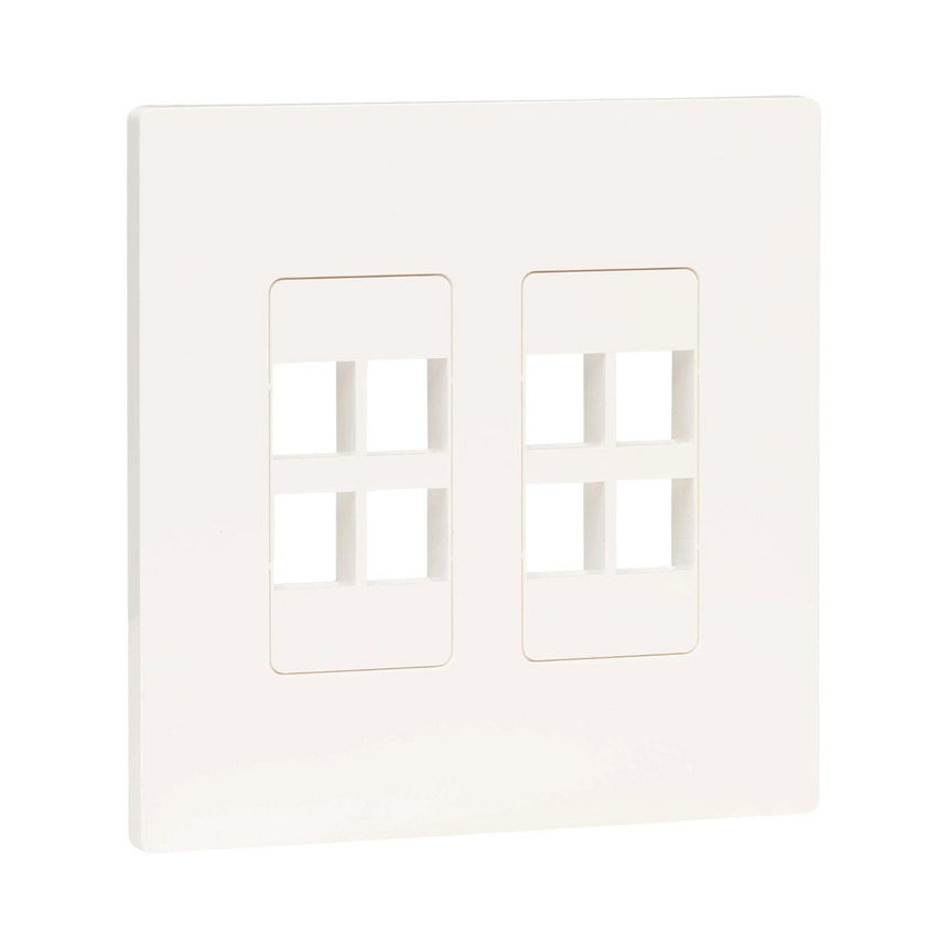 Tripp Lite 8-Port Keystone Double-Gang Faceplate, White, TAA — Being Shipped