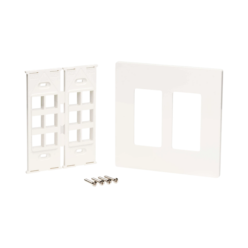 Tripp Lite 12-Port Keystone Double-Gang Faceplate, White, TAA — Being Shipped