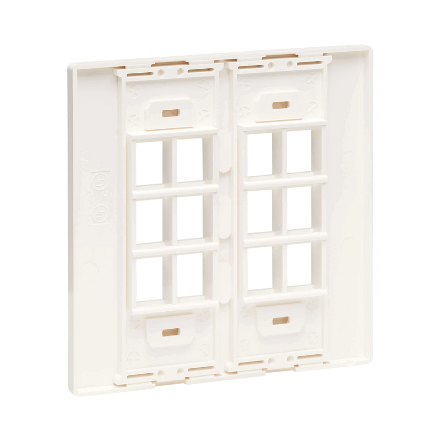 Tripp Lite 12-Port Keystone Double-Gang Faceplate, White, TAA — Being Shipped