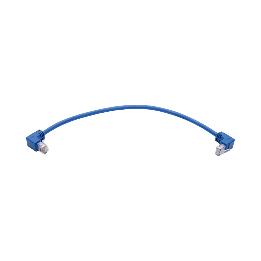 Tripp Lite Up/Down-Angle Cat6 Gigabit Molded UTP Ethernet Cable (RJ45 Up-Angle M to RJ45 Down-Angle M), Blue, 3 ft. (0.91 m) — Being Shipped
