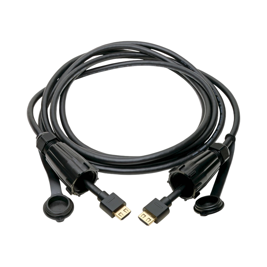 Tripp Lite High-Speed HDMI Cable (M/M), 4K 60 Hz, HDR, Industrial, IP68, Hooded Connectors, Black, 12 ft. — Being Shipped