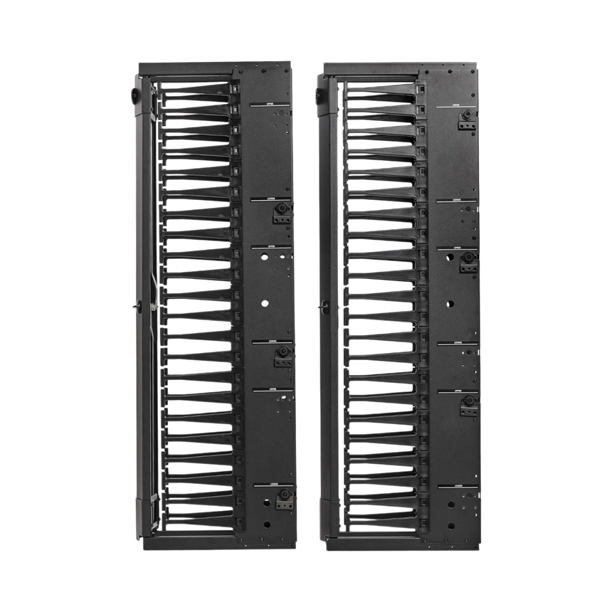 Tripp Lite High-Capacity Vertical Cable Manager, Deep Double Finger Duct with Cover, Single Sided, 6 in. Wide, Black, 7 ft. (2.2 m) — Being Shipped