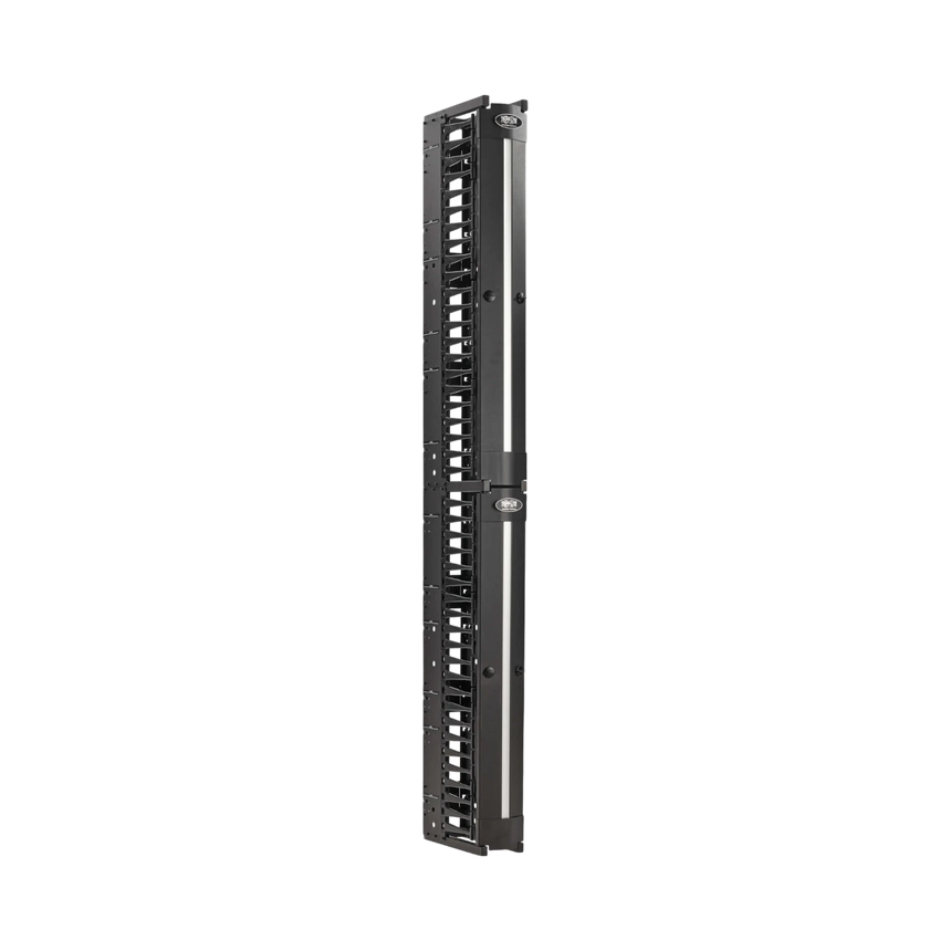 Tripp Lite High-Capacity Vertical Cable Manager, Deep Double Finger Duct with Cover, Single Sided, 6 in. Wide, Black, 7 ft. (2.2 m) — Being Shipped