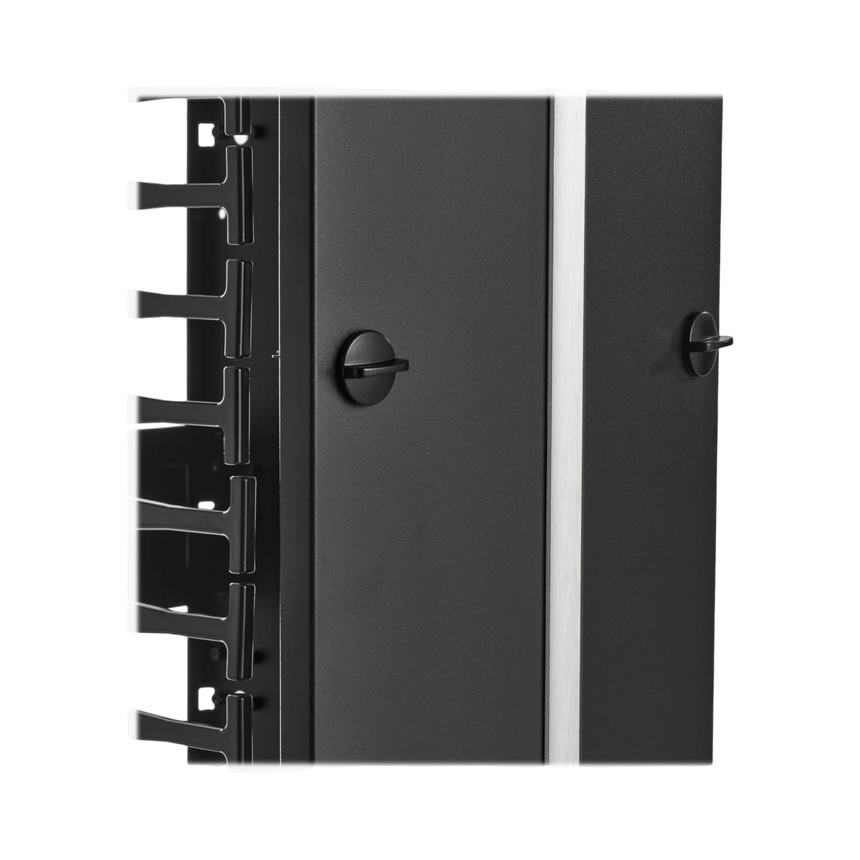 Tripp Lite High-Capacity Vertical Cable Manager, Deep Double Finger Duct with Cover, Double Sided, 12 in. Wide, Black, 7 ft. (2.2 m) — Being Shipped