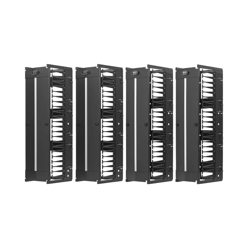 Tripp Lite High-Capacity Vertical Cable Manager, Deep Double Finger Duct with Cover, Double Sided, 12 in. Wide, Black, 7 ft. (2.2 m) — Being Shipped