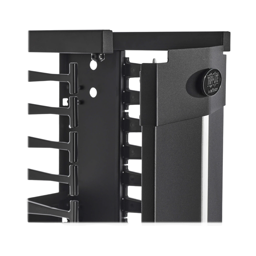 Tripp Lite High-Capacity Vertical Cable Manager, Deep Double Finger Duct with Cover, Double Sided, 12 in. Wide, Black, 7 ft. (2.2 m) — Being Shipped