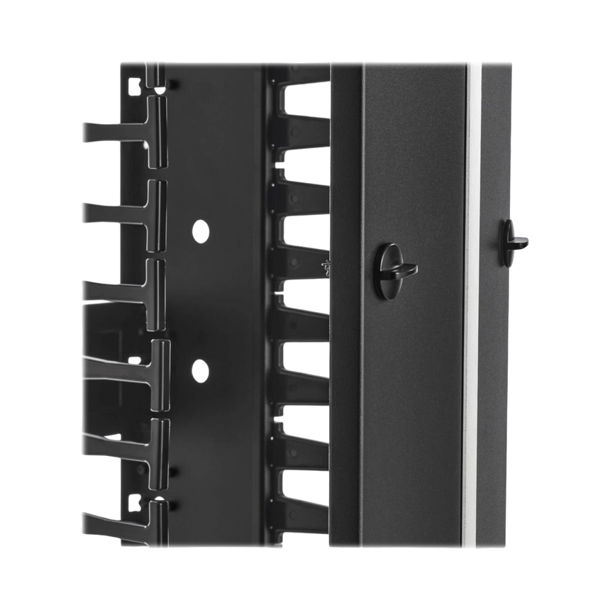 Tripp Lite High-Capacity Vertical Cable Manager, Deep Double Finger Duct with Cover, Double Sided, 12 in. Wide, Black, 7 ft. (2.2 m) — Being Shipped