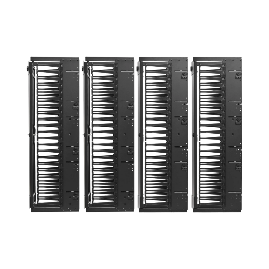 Tripp Lite High-Capacity Vertical Cable Manager, Deep Double Finger Duct with Cover, Double Sided, 12 in. Wide, Black, 7 ft. (2.2 m) — Being Shipped