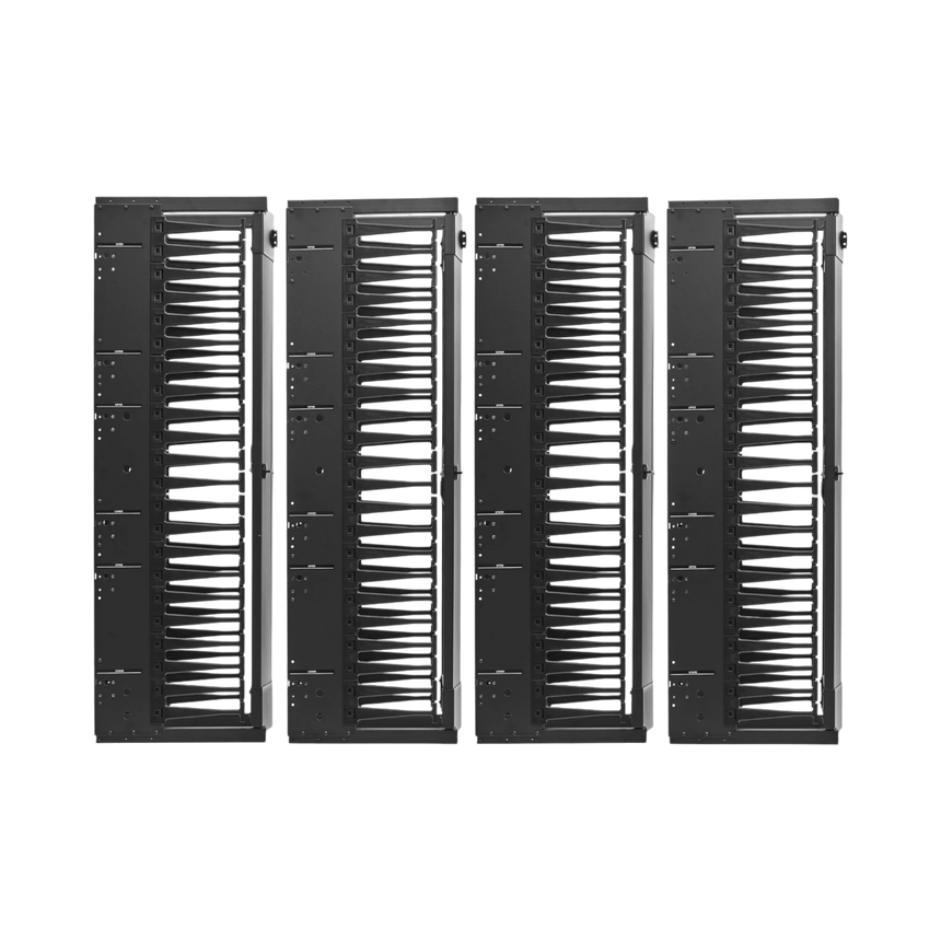 Tripp Lite High-Capacity Vertical Cable Manager, Deep Double Finger Duct with Cover, Double Sided, 12 in. Wide, Black, 7 ft. (2.2 m) — Being Shipped
