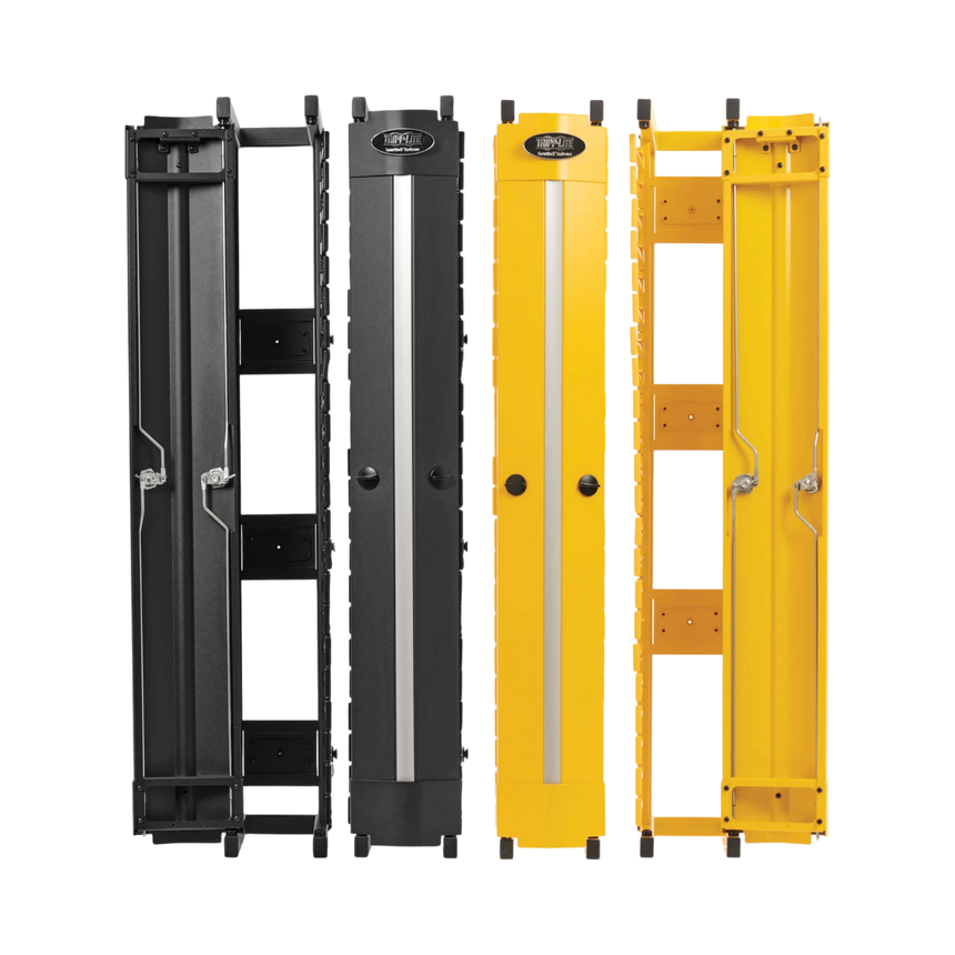 Tripp Lite High-Capacity Vertical Cable Manager - Deep Double Finger Duct with Cover, Double Sided, 6 in. Wide, Yellow/Black, 7 ft. (2.2 m) — Being Shipped