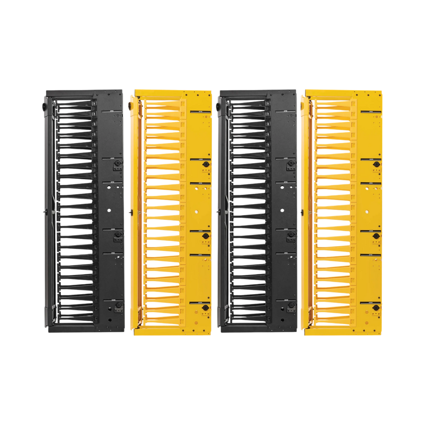 Tripp Lite High-Capacity Vertical Cable Manager - Deep Double Finger Duct with Cover, Double Sided, 6 in. Wide, Yellow/Black, 7 ft. (2.2 m) — Being Shipped
