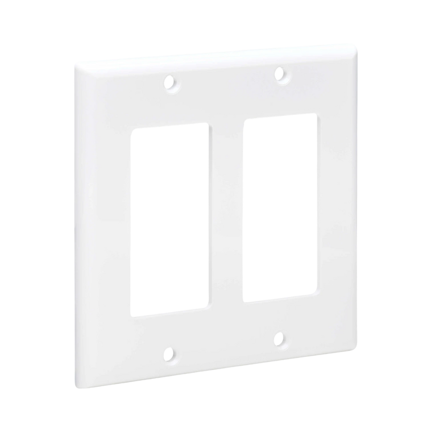 Tripp Lite Double-Gang Faceplate, Decora Style, Vertical, White, TAA — Being Shipped