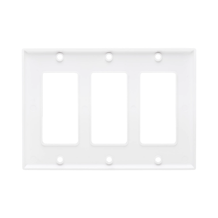Tripp Lite Triple-Gang Faceplate, Decora Style, Vertical, White, TAA — Being Shipped