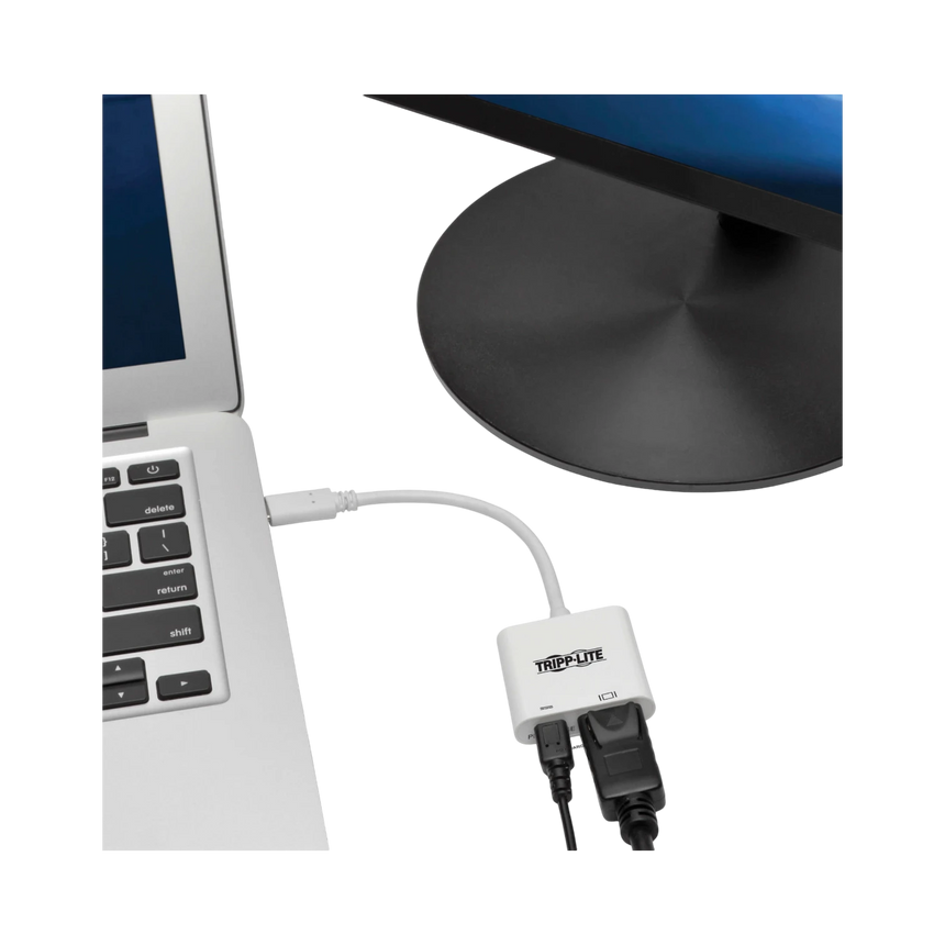 Tripp Lite USB-C to DisplayPort Active Adapter Cable with Equalizer (M/F), UHD 8K, HDR, 60W PD Charging, White, 6 in. (15.2 cm) — Being Shipped