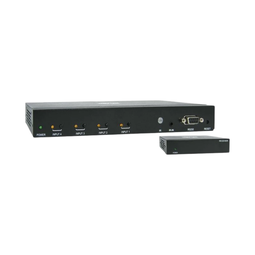 Tripp Lite 4-Port HDMI Switch Kit, 4K 60 Hz, 4 HDMI Inputs to 1 HDMI over Cat6 Extender, 125 ft., TAA — Being Shipped