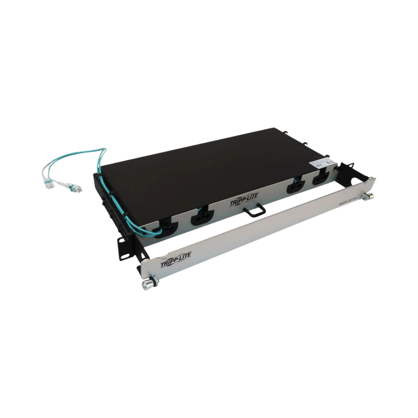 Tripp Lite Preloaded Fiber Panel, 1U, 8x LC/LC Duplex Cables (M/M), OM4 Multimode, 10 m (32.8 ft.) — Being Shipped