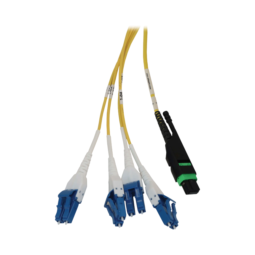 Tripp Lite Preloaded Fiber Panel, 1U - 2x (12F MTP/MPO-APC to 4x LC Duplex F/M) 8F Trunk Cables, OS2 Singlemode, 20 m (65.6 ft.) — Being Shipped