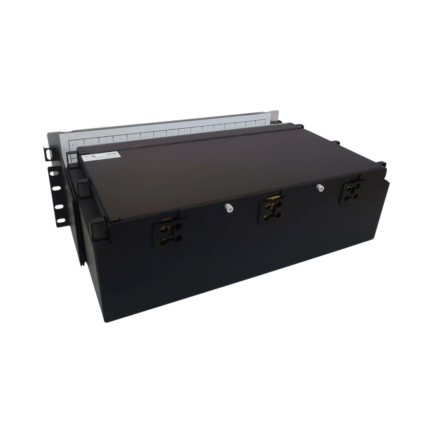 Tripp Lite Preloaded Fiber Patch Panel, 3U, 24x (12F MTP/MPO-APC to 4x LC Duplex F/F) 8F Trunk Cables, OS2 Singlemode, 10 m (32.8 ft.) — Being Shipped