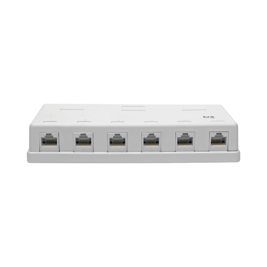 Tripp Lite Pre-Configured Unshielded Cat6 6-Port Surface-Mount Box, 110 IDC, RJ45, White — Being Shipped