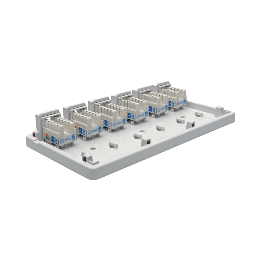 Tripp Lite Pre-Configured Unshielded Cat6 6-Port Surface-Mount Box, 110 IDC, RJ45, White — Being Shipped
