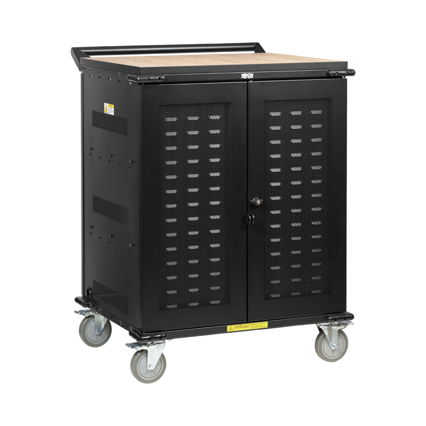 Tripp Lite Safe-IT UV Locking Storage Cart for Mobile Devices and AV Equipment, Wood-Grain Top — Being Shipped